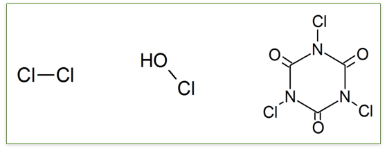 ایزو سیانورات کلردار، اسید هیپوکلروز، گازکلر