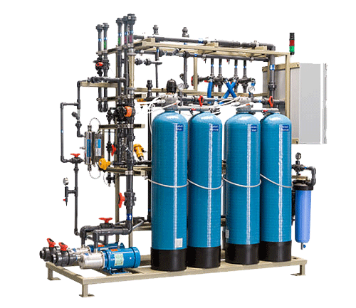 سیستم تبادل یونی مملو از رزین تبادل یونی - سیستم تصفیه آب صنعتی